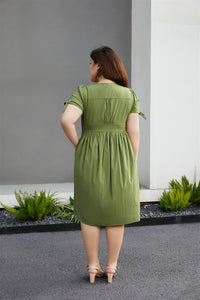 Chiara Vintage Tea Dress in Matcha