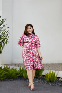 Sarah Satin Cheongsam in Hot Pink