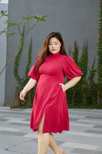 Sarah Satin Cheongsam in Scarlet