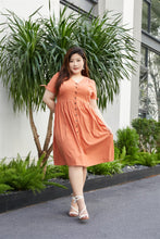 Load image into Gallery viewer, Chiara Vintage Tea Dress in Pumpkin

