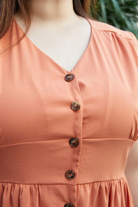 Chiara Vintage Tea Dress in Pumpkin