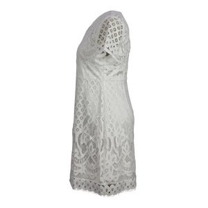 Claire Lace Dress in White 